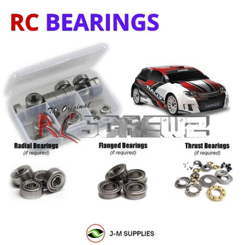 Representative image of an RCScrewZ metal-shielded bearing kit for Traxxas LaTrax Rally 1/18 Electric 4WD Rally Car (75054-5); exact bearing sizes and quantities vary by RC model.