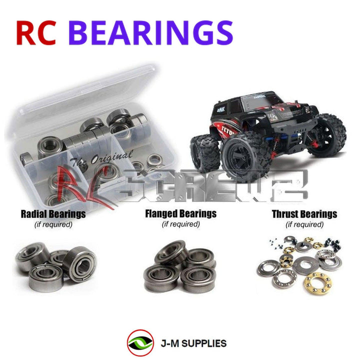 Representative image of an RCScrewZ metal-shielded bearing kit for Traxxas LaTrax Teton 1/18 Electric 4WD Monster Truck (76054); exact bearing sizes and quantities vary by RC model.