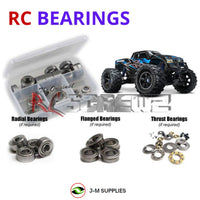Representative image of an RCScrewZ metal-shielded bearing kit for Traxxas X-Maxx 4X4 TSM 1/5 Electric 4WD MT (77076-4); exact bearing sizes and quantities vary by RC model.
