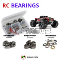 Representative image of an RCScrewZ metal-shielded bearing kit for Traxxas E-Maxx Brushless TSM 1/10 4WD MT (39087-3); exact bearing sizes and quantities vary by RC model.