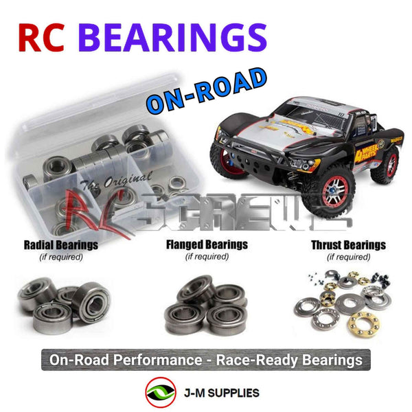 Representative image of an RCScrewZ metal-shielded bearing kit for Traxxas Slash Ultimate TSM 1/10 Electric 4WD SCT (68077-3); exact bearing sizes and quantities vary by RC model.