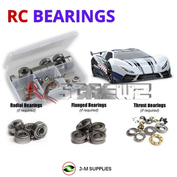 Representative image of an RCScrewZ metal-shielded bearing kit for Traxxas XO-1 TSM Edition 1/7 Electric AWD Supercar (6407, 64077); exact bearing sizes and quantities vary by RC model.