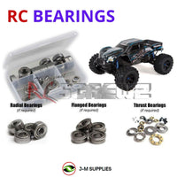 Representative image of an RCScrewZ metal-shielded bearing kit for Traxxas X-Maxx 8S 1/5 Electric 4WD MT (77086-4); exact bearing sizes and quantities vary by RC model.