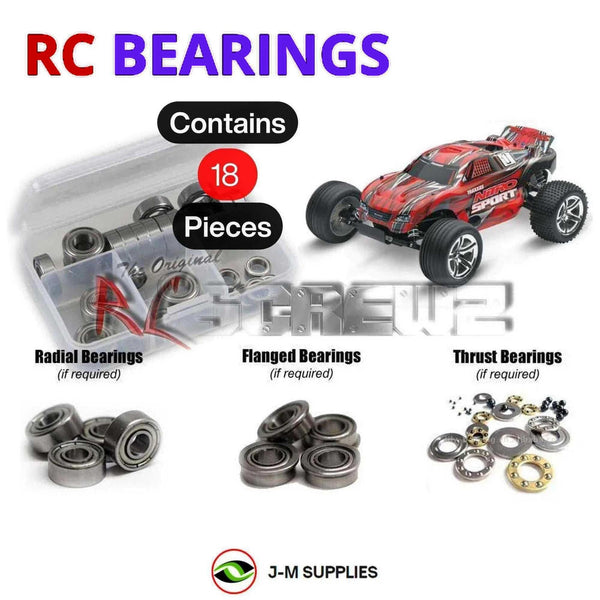 Representative image of an RCScrewZ metal-shielded bearing kit for Traxxas Nitro Sport 1/10 Nitro 2WD Stadium Truck (45104); exact bearing sizes and quantities vary by RC model.
