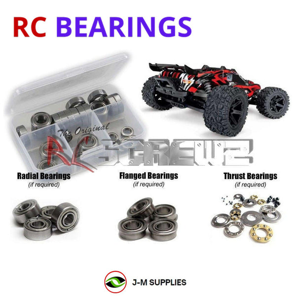 Representative image of an RCScrewZ metal-shielded bearing kit for Traxxas Rustler 4X4 VXL 1/10 Electric 4WD Truck (67076-4); exact bearing sizes and quantities vary by RC model.