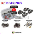 Representative image of an RCScrewZ metal-shielded bearing kit for Traxxas Traxx All-Terrain Track Kit (8880); exact bearing sizes and quantities vary by RC model.
