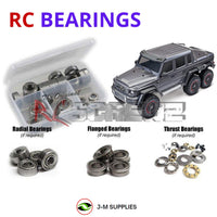 Representative image of an RCScrewZ metal-shielded bearing kit for Traxxas TRX-6 G 63 6x6 1/10 Electric Trail Crawler (88096-4); exact bearing sizes and quantities vary by RC model.