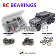Representative image of an RCScrewZ metal-shielded bearing kit for Traxxas TRX-6 G 63 6x6 1/10 Electric Trail Crawler (88096-4); exact bearing sizes and quantities vary by RC model.