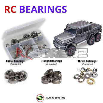 Representative image of an RCScrewZ metal-shielded bearing kit for Traxxas TRX-6 G 63 6x6 1/10 Electric Trail Crawler (88096-4); exact bearing sizes and quantities vary by RC model.