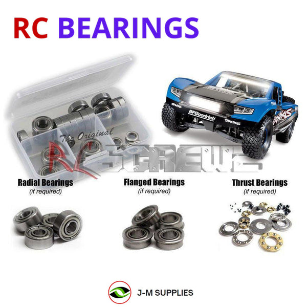 Representative image of an RCScrewZ metal-shielded bearing kit for Traxxas UDR 1/7 Electric 4WD Desert Truck (85086-4); exact bearing sizes and quantities vary by RC model.
