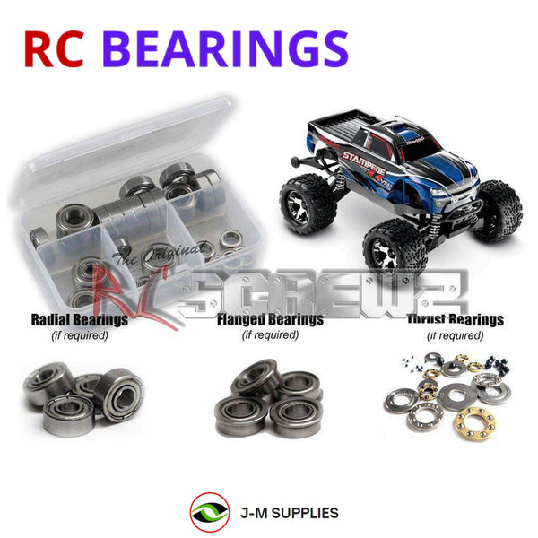 Representative image of an RCScrewZ metal-shielded bearing kit for Traxxas Stampede 4X4 VXL 1/10 Electric MT (67086-4); exact bearing sizes and quantities vary by RC model.