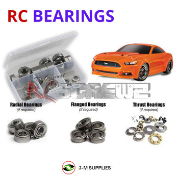 Representative image of an RCScrewZ metal-shielded bearing kit for Traxxas 4-Tec 2.0 Mustang GT 1/10 AWD Car (83044-4); exact bearing sizes and quantities vary by RC model.