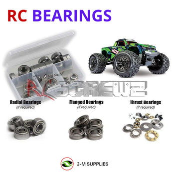 Representative image of an RCScrewZ metal-shielded bearing kit for Traxxas Hoss 4X4 VXL 1/10 Electric 4WD MT (90076-4); exact bearing sizes and quantities vary by RC model.