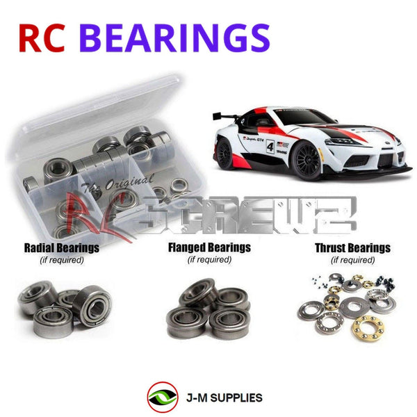 Representative image of an RCScrewZ metal-shielded bearing kit for Traxxas 4-Tec 3.0 Supra GT4 1/10 AWD Car (93064-4); exact bearing sizes and quantities vary by RC model.