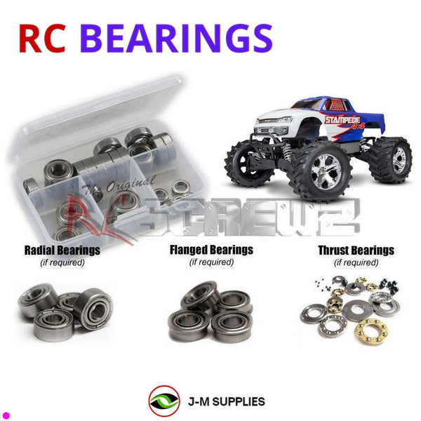 Representative image of an RCScrewZ metal-shielded bearing kit for Traxxas Stampede 4X4 Kit 1/10 Electric 4WD MT (67010-4); exact bearing sizes and quantities vary by RC model.