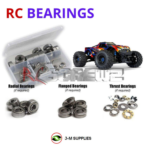 Representative image of an RCScrewZ metal-shielded bearing kit for Traxxas Maxx WideMaxx 1/10 4WD Monster Truck (89086-4); exact bearing sizes and quantities vary by RC model.