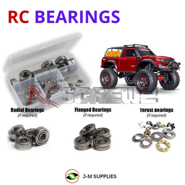 Representative image of an RCScrewZ metal-shielded bearing kit for Traxxas TRX-4 Sport High Trail 1/10 4WD Crawler (82044-4); exact bearing sizes and quantities vary by RC model.