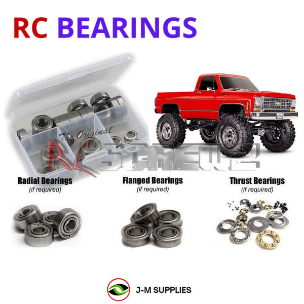 Representative image of an RCScrewZ metal-shielded bearing kit for Traxxas TRX-4M K10 High Trail 1/18 4WD Crawler (97064-1); exact bearing sizes and quantities vary by RC model.