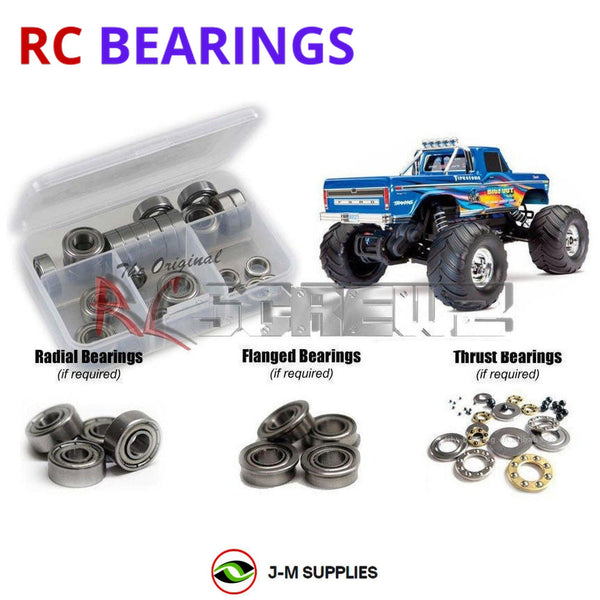 Representative image of an RCScrewZ metal-shielded bearing kit for Traxxas BIGFOOT No.1 USB-C 1/10 2WD Monster Truck (36034-8); exact bearing sizes and quantities vary by RC model.