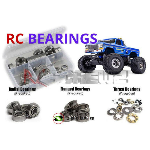 RCScrewZ Metal Shielded Bearing Kit tra131b for Traxxas BIGFOOT No. 1 XL-5 HD 1/10 Electric 2WD Monster Truck w/ USB-C Charger (36234-8) | SET