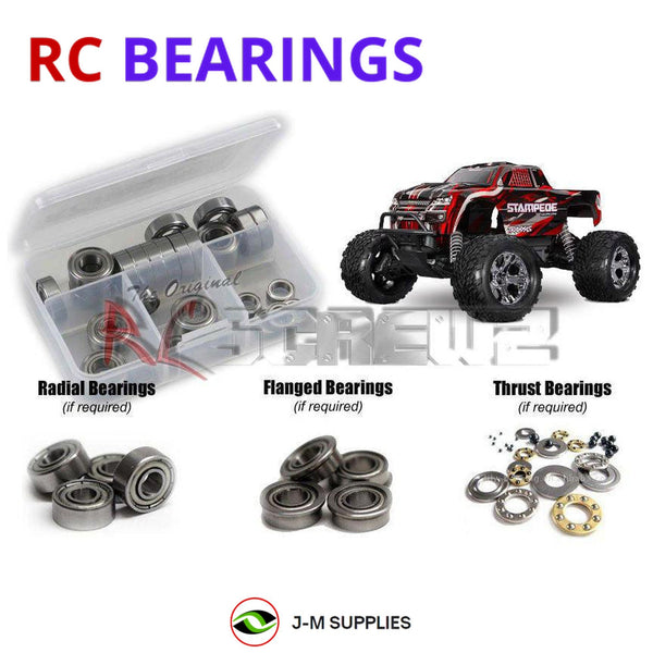 Representative image of an RCScrewZ metal-shielded bearing kit for Traxxas Stampede BL-2S HD 1/10 2WD Monster Truck (36354-4); exact bearing sizes and quantities vary by RC model.