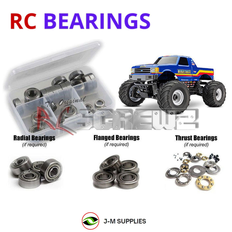 Representative image of an RCScrewZ metal-shielded bearing kit for Traxxas BIGFOOT 4X4 BL-2S 1/10 MT (67134-4); exact bearing sizes and quantities vary by RC model.