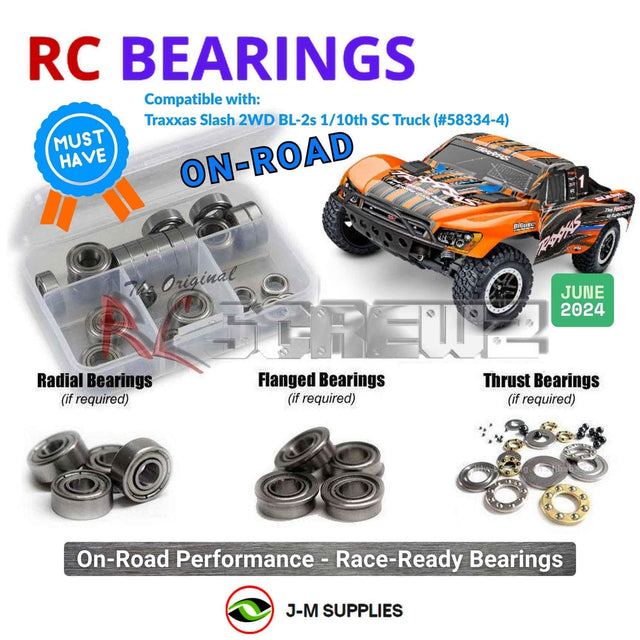 RCScrewZ Metal Shielded Bearing Kit tra143b for Traxxas Slash 2WD BL-2S 1/10 Electric 2WD Short Course Truck (58334-4) | SET