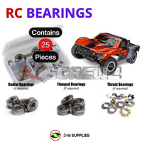 Representative image of an RCScrewZ metal-shielded bearing kit for Traxxas Slash 2WD VXL-3S 1/10 SCT (58376-74); exact bearing sizes and quantities vary by RC model.