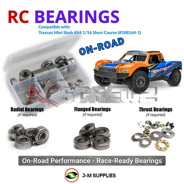 RCScrewZ Metal Shielded Bearing Kit tra152b for Traxxas Mini Slash 4X4 BL-2S 1/16 Electric 4WD Short Course Truck (108164-1) | SET