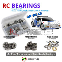 Representative image of an RCScrewZ metal-shielded bearing kit for Traxxas Mini Rally VXL Ford RS200 1/16 AWD (108046-1); exact bearing sizes and quantities vary by RC model.
