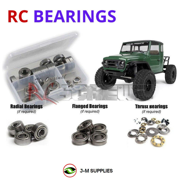 Representative image of an RCScrewZ metal-shielded bearing kit for Vanquish VS4-10 Chassis 1/10 Crawler (VPS09011, VPS09012); exact bearing sizes and quantities vary by RC model.