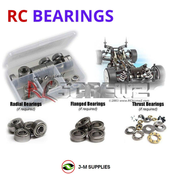 Representative image of an RCScrewZ metal-shielded bearing kit for XRAY T1 1/10th #300000; exact bearing sizes and quantities vary by RC model.