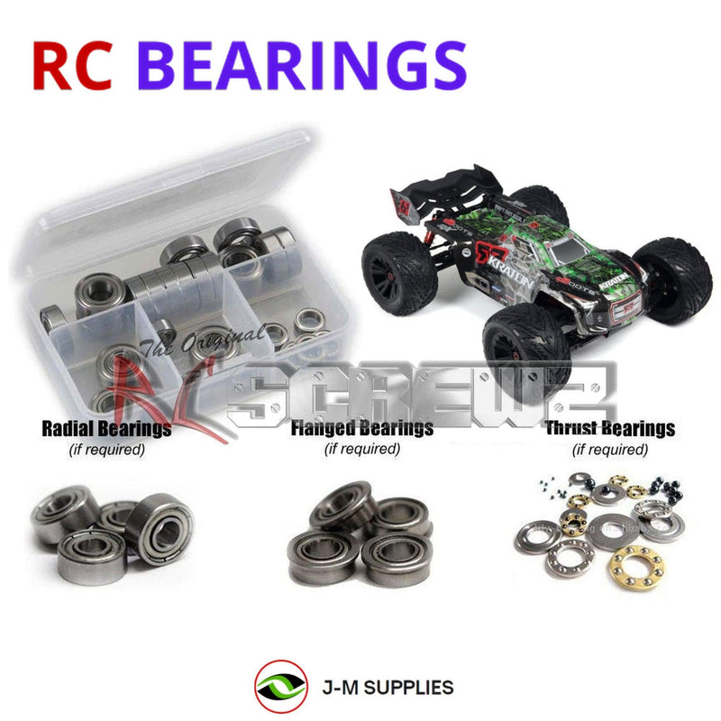 J-M SUPPLIES - RCScrewZ Metal Shielded Bearings ara027b for Arrma Kraton 6S BLX V2 1/8 MT (#106015/#106018) | UPG - 
