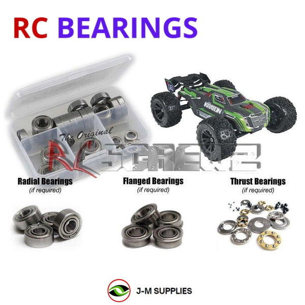 J-M SUPPLIES - RCScrewZ Metal Shielded Bearings arrm007b for Arrma Kraton 6s BLX V1 1/8 Monster (#AR106005) | SET - 