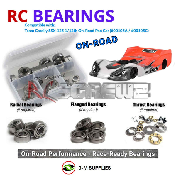 J-M SUPPLIES RC Parts Store - RCScrewZ Metal Shielded Bearings cor020b for Team Corally SSX-125 1/12 Onroad Pan (#00105A/C) | RCX