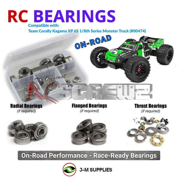 J-M SUPPLIES - RCScrewZ Metal Shielded Bearings cor022b for Team Corally Kagama XP 6S 1/8 Series MT (#00474) | SET - 