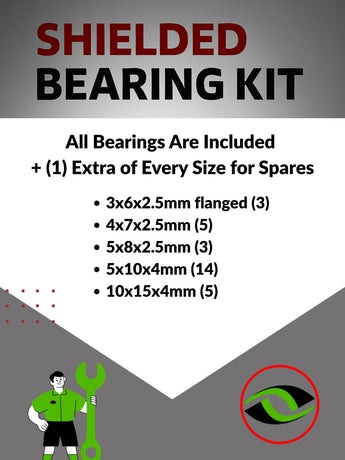 J-M SUPPLIES RC Parts Store - RCScrewZ Metal Shielded Bearing Kit hpi011b for HPI Racing RS4 Pro 4 / Pro 4 Hara Edition 1/10 Electric 4WD Touring Car (#185, #187) | UPG