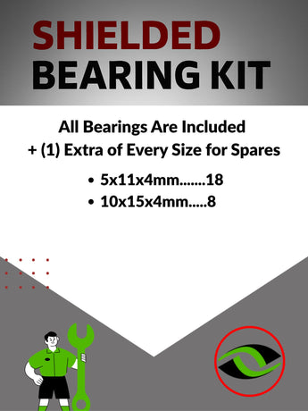 J-M SUPPLIES RC Parts Store - RCScrewZ Metal Shielded Bearing Kit hpi037b for HPI Racing Wheely King / Wheelie King 1/12 Electric 4WD Monster Truck (#10830, #87602) | SET