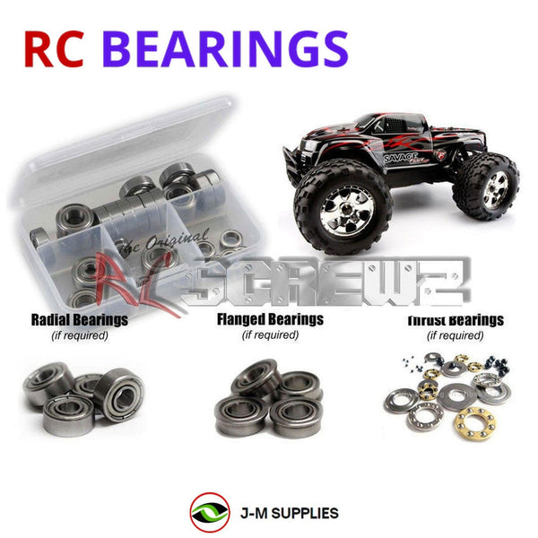 J-M SUPPLIES RC Parts Store - RCScrewZ Metal Shielded Bearings hpi048b for HPI Savage Flux/XS 1/8 (#104240) RTR Monster | SET