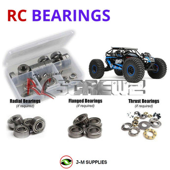 J-M SUPPLIES - RCScrewZ Metal Shielded Bearings los095b for Losi Rock Rey 4WD 1/10 Rock Racer (LOS03009T2) | SET - 