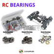 Representative image of an RCScrewZ metal-shielded bearing kit for Mugen Seiki MRX6x 1/8th 4WD Nitro Car (#H2008); exact bearing sizes and quantities vary by RC model.