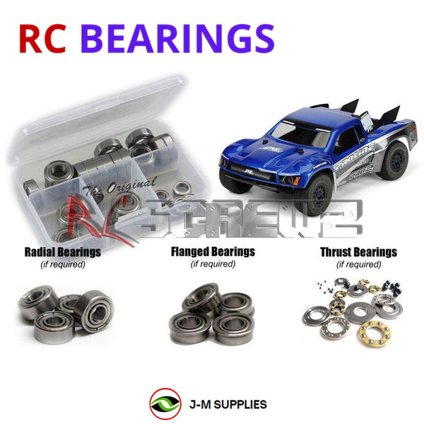 Representative image of an RCScrewZ metal-shielded bearing kit for ProLine PRO-2 1/10 Electric 2WD Short Course Truck (400100); exact bearing sizes and quantities vary by RC model.