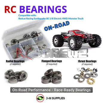 J-M SUPPLIES RC Parts Store - RCScrewZ Metal Shielded Bearings rcr018b for RedCat Racing Earthquake 8E 1/8th RC Car | SET