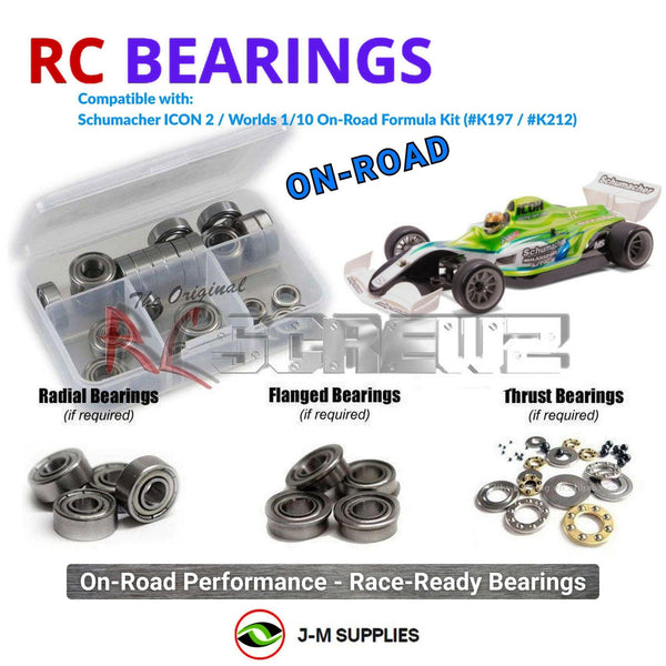 J-M SUPPLIES RC Parts Store - RCScrewZ Metal Shielded Bearings sch042b for Schumacher ICON 2 / Worlds 1/10 Formula Kit (#K197 / #K212) | RCX