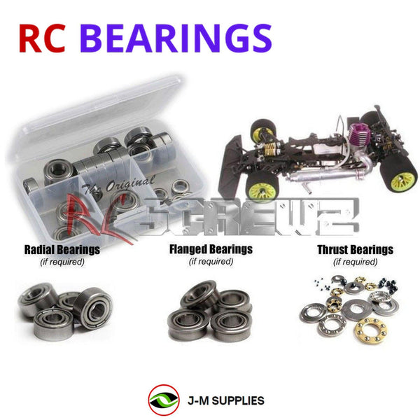 Representative image of an RCScrewZ metal-shielded bearing kit for Serpent Veteq 02 1/8 Nitro #901001; exact bearing sizes and quantities vary by RC model.