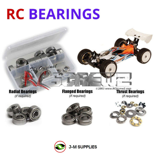 Representative image of an RCScrewZ metal-shielded bearing kit for Serpent Cobra 811 BE 1/8th #600004; exact bearing sizes and quantities vary by RC model.