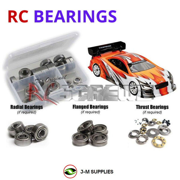 Representative image of an RCScrewZ metal-shielded bearing kit for Serpent NATRIX 748/748-TQ Nitro 1/10 4WD Car 804007/804008; exact bearing sizes and quantities vary by RC model.