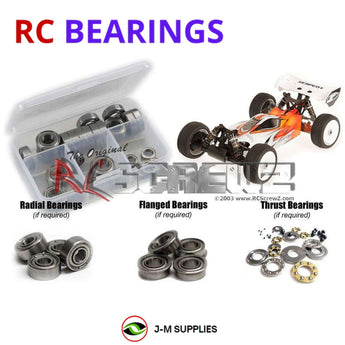 Representative image of an RCScrewZ metal-shielded bearing kit for Serpent Cobra-E 2.1 Buggy SER600016; exact bearing sizes and quantities vary by RC model.