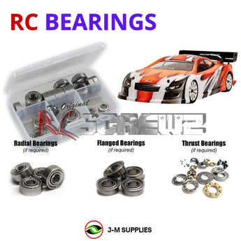 Representative image of an RCScrewZ metal-shielded bearing kit for Serpent Natrix 748e 1/10th #804009; exact bearing sizes and quantities vary by RC model.