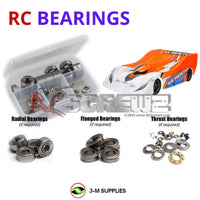 Representative image of an RCScrewZ metal-shielded bearing kit for Serpent Viper 988-e 1/8 Electric 4WD Race Car (904004); exact bearing sizes and quantities vary by RC model.